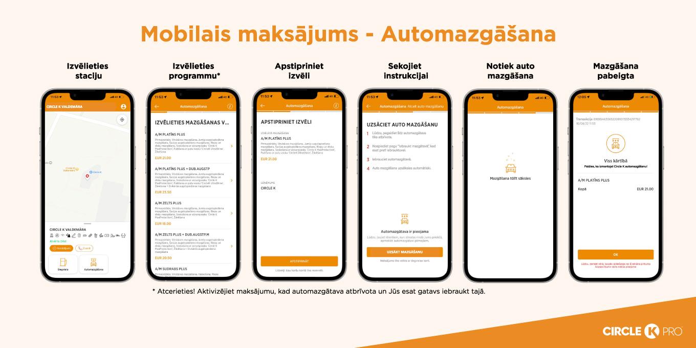 Mobilais maksajums automazgāšana